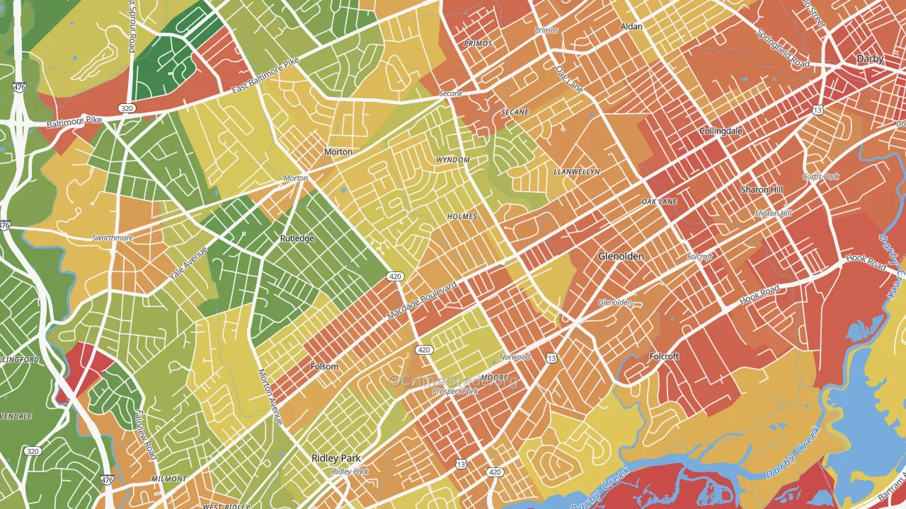 Holmes, PA Map of Assault Rates