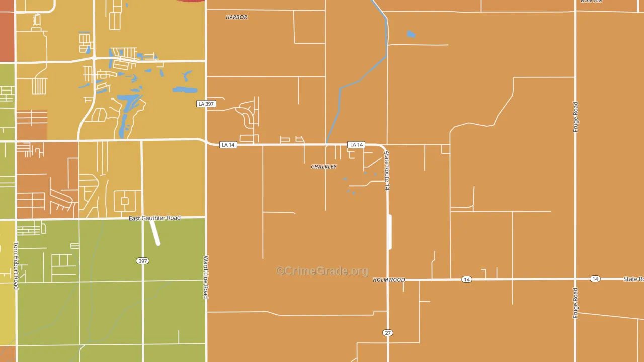 Holmwood, LA Map of Assault Rates