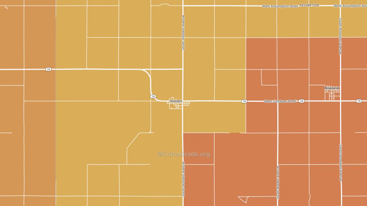 Holstein, NE Map of Assault Rates