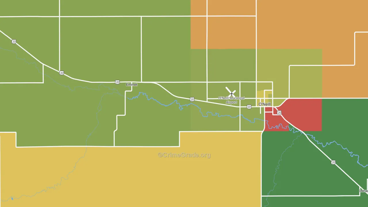 Holt County, NE Map of Assault Rates