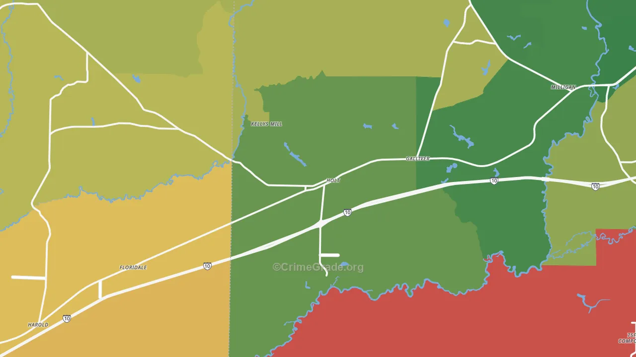 Holt, FL Map of Assault Rates