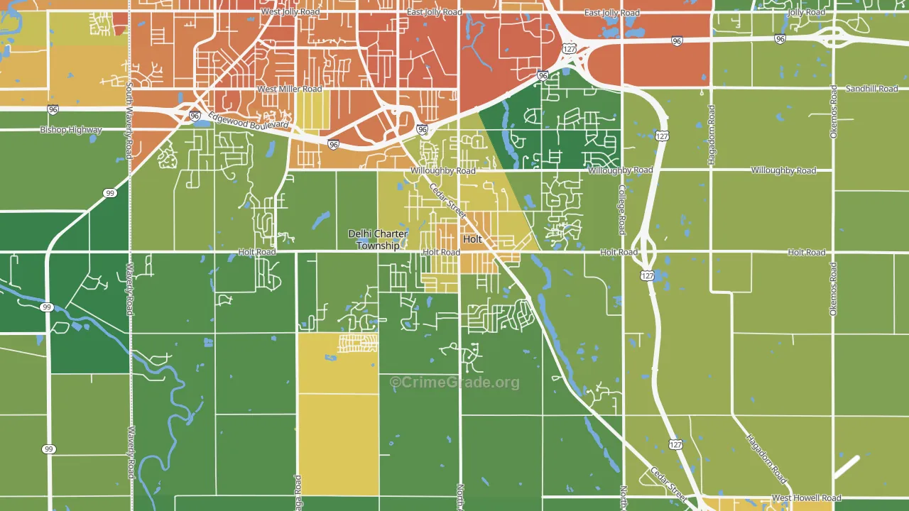 Holt, MI Map of Assault Rates