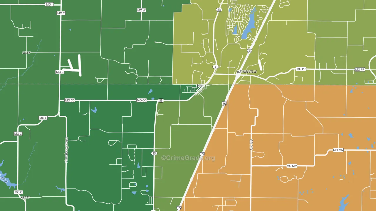 Holt, MO Map of Assault Rates