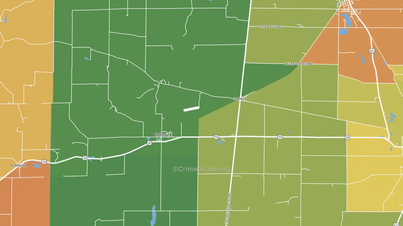 Holton, IN Map of Assault Rates