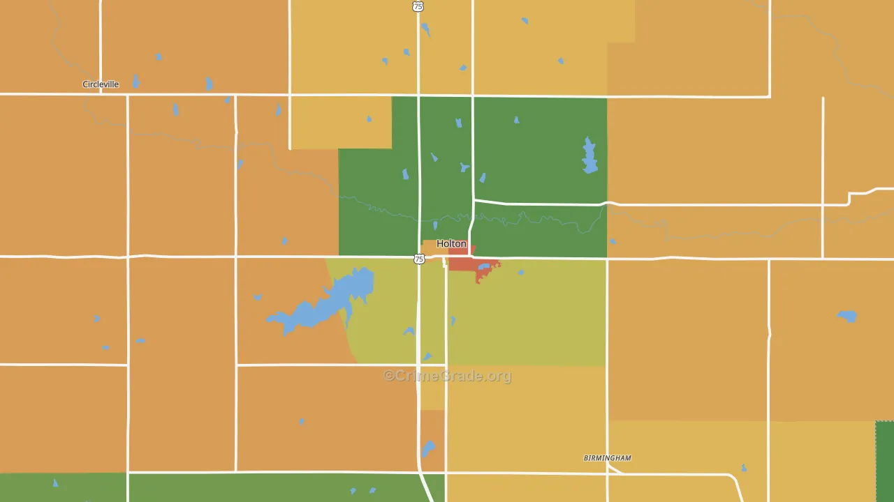Holton, KS Map of Assault Rates
