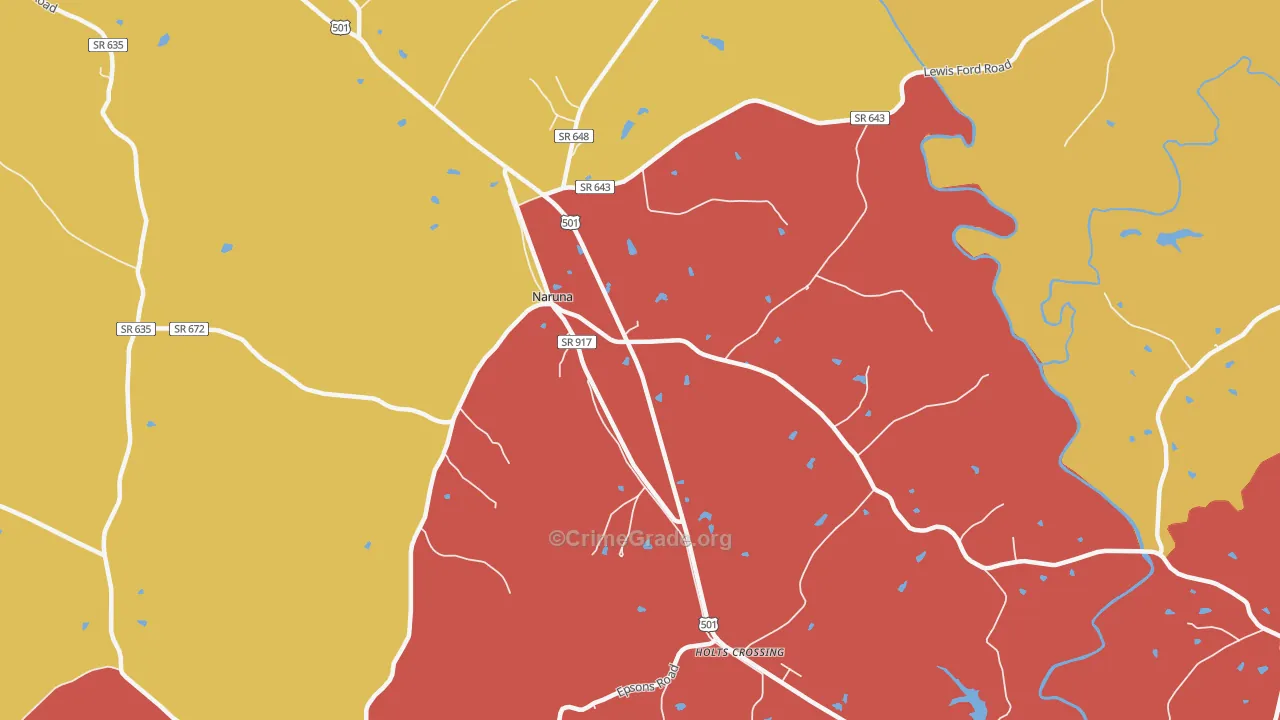 Holts Crossing, VA Map of Assault Rates