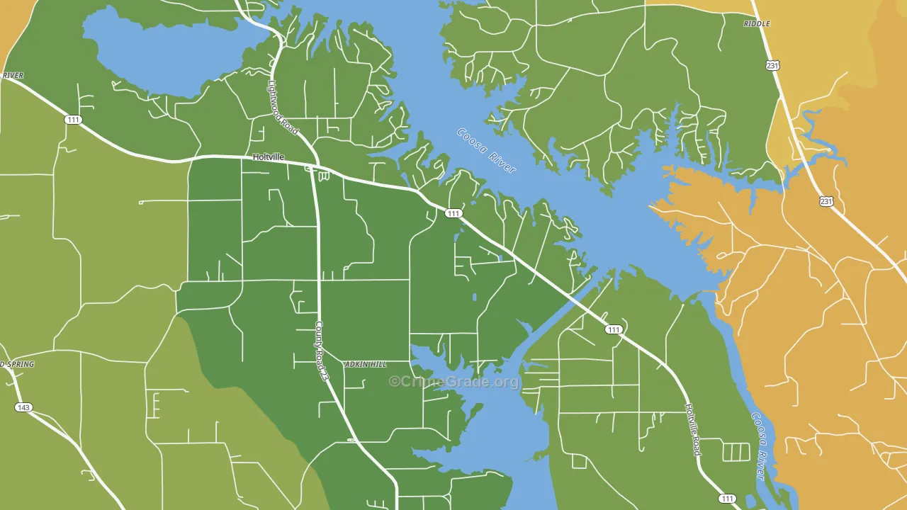 Holtville, AL Map of Assault Rates