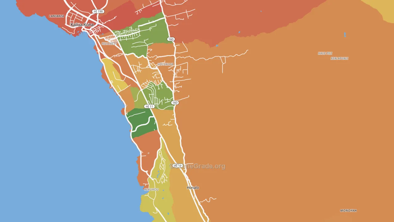 Holualoa, Kailua-Kona, HI Map of Assault Rates
