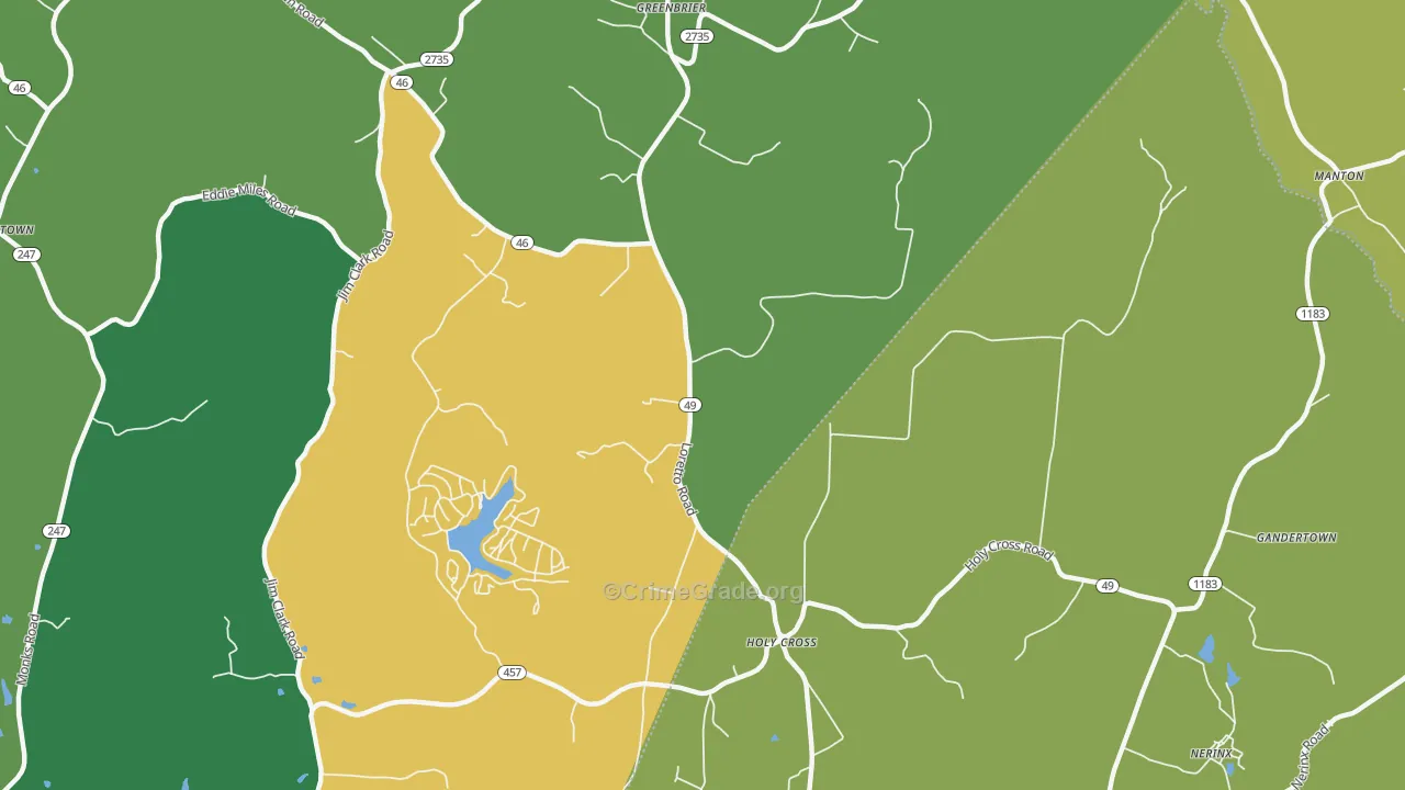 Holy Cross, KY Map of Assault Rates