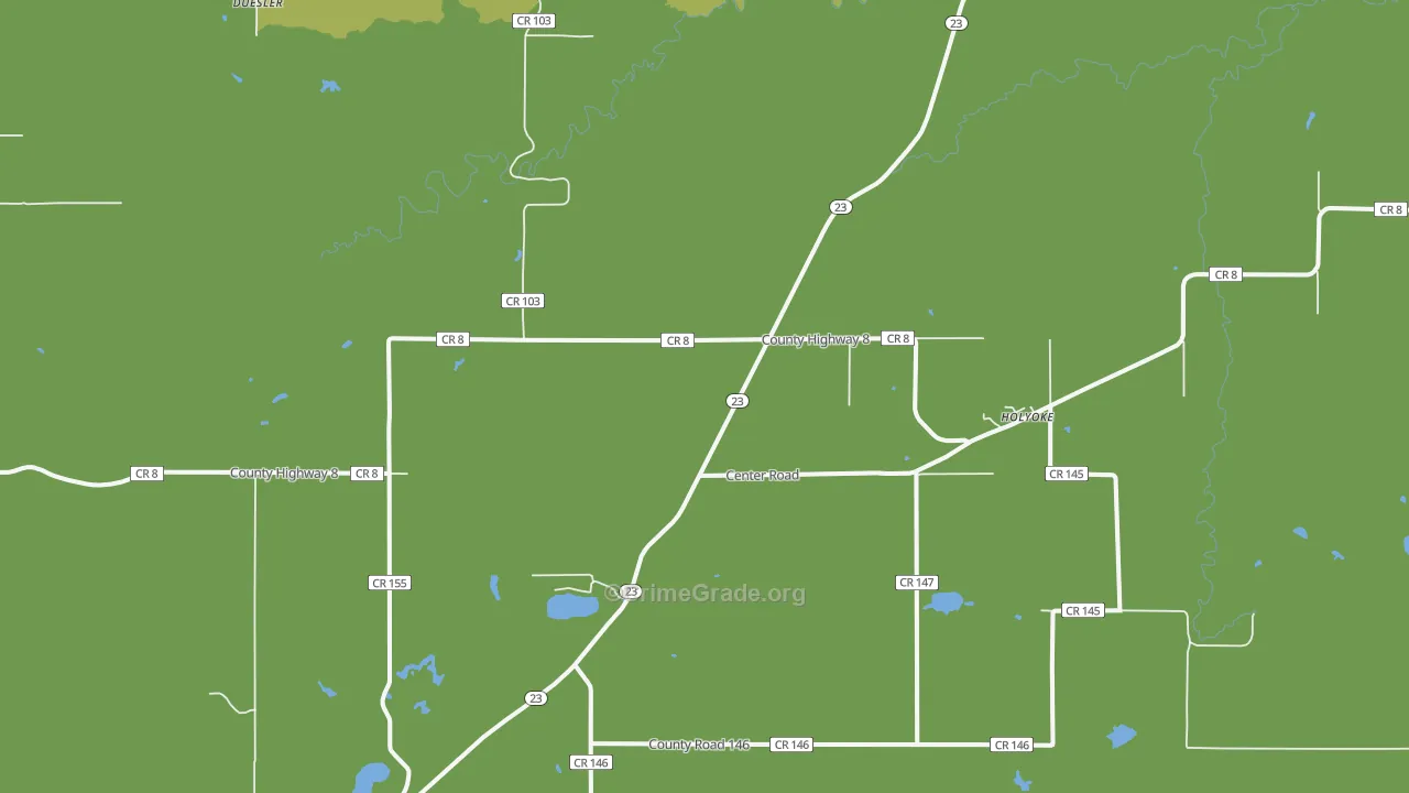 Holyoke, MN Map of Assault Rates