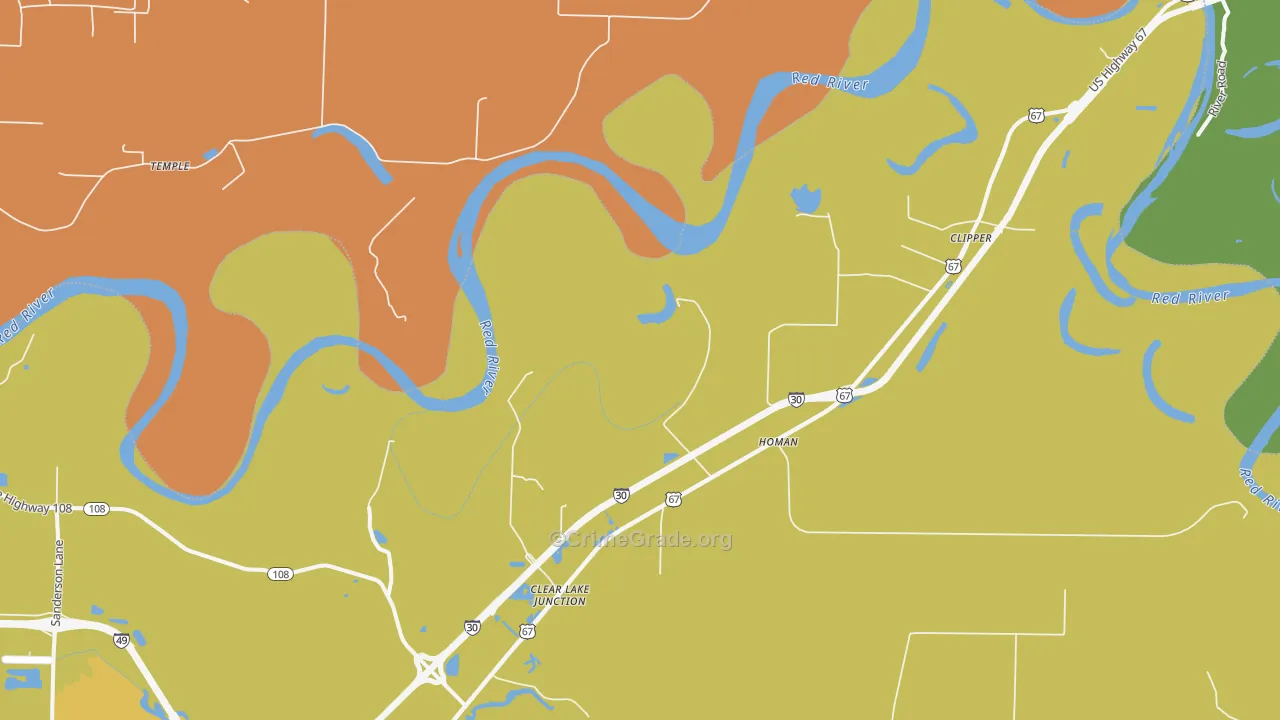 Homan, AR Map of Assault Rates
