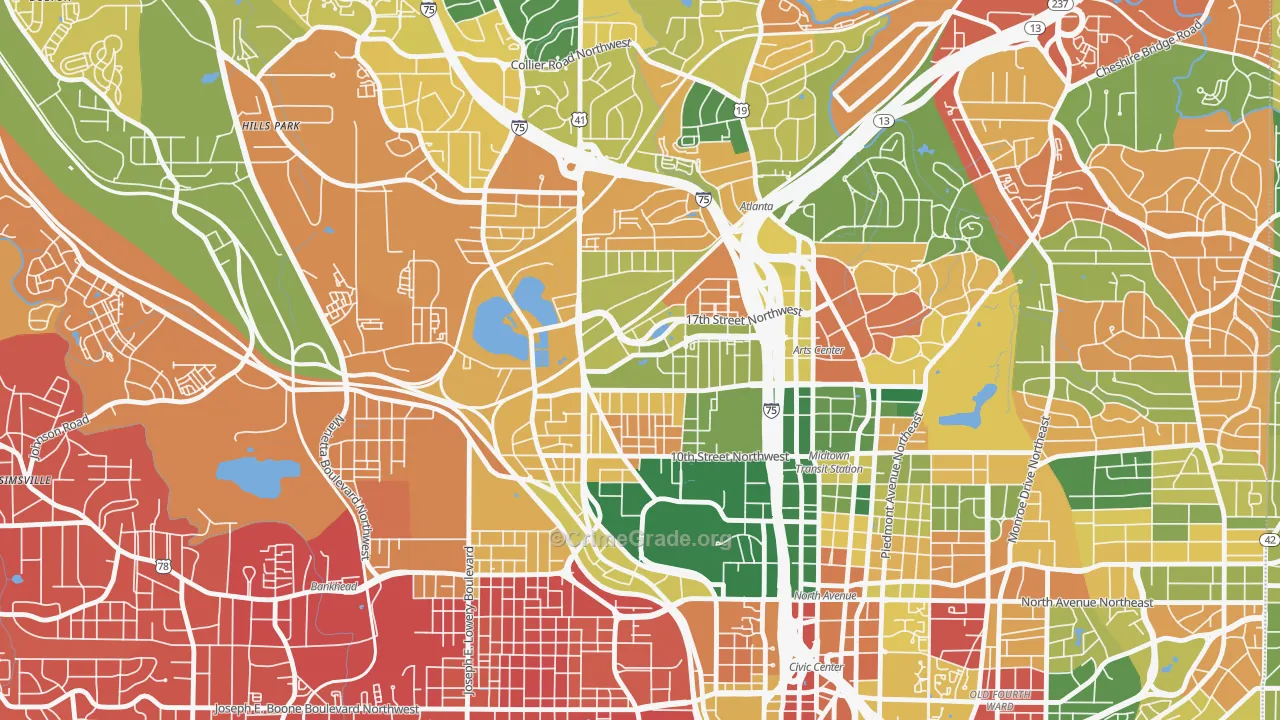 Home Park, Atlanta, GA Map of Assault Rates