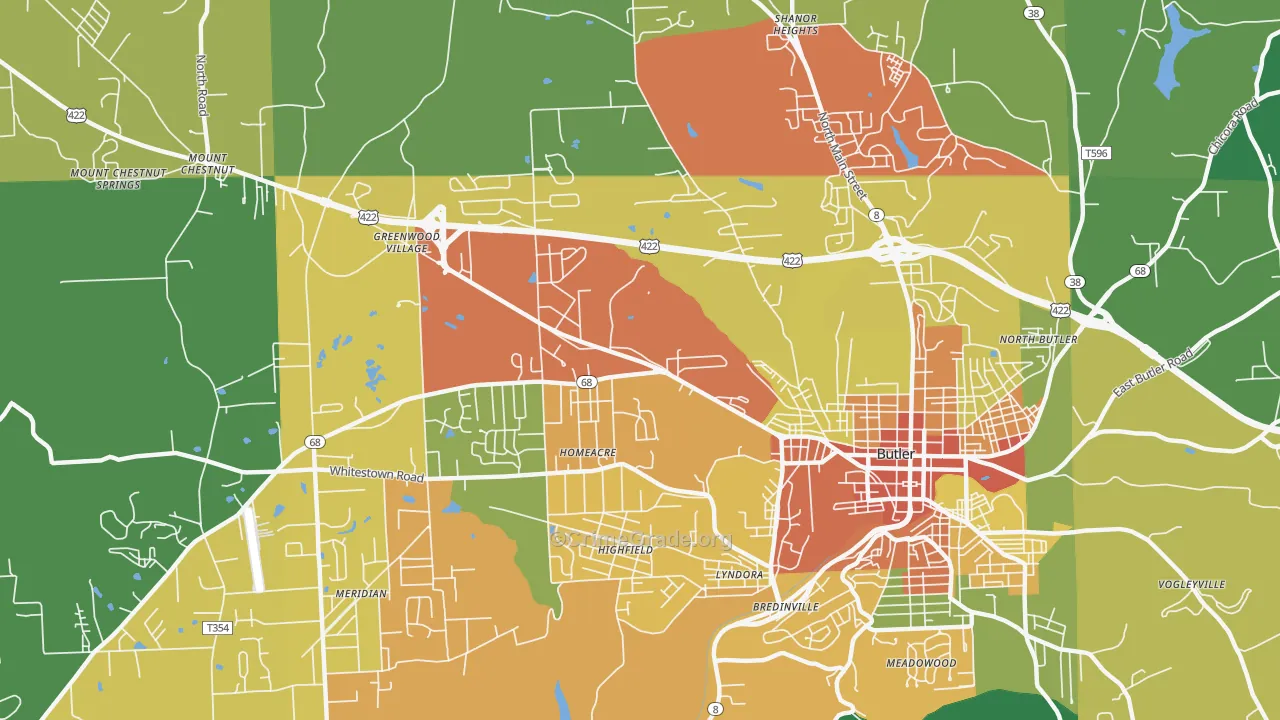 Homeacre-Lyndora, PA Map of Assault Rates