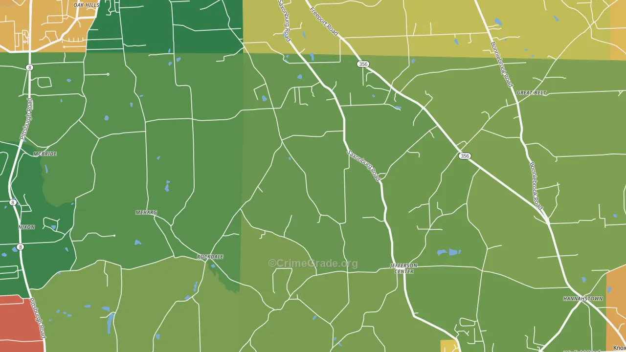 Homeacre, PA Map of Assault Rates