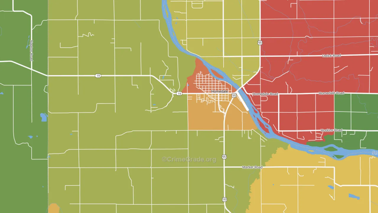 Homedale, ID Map of Assault Rates