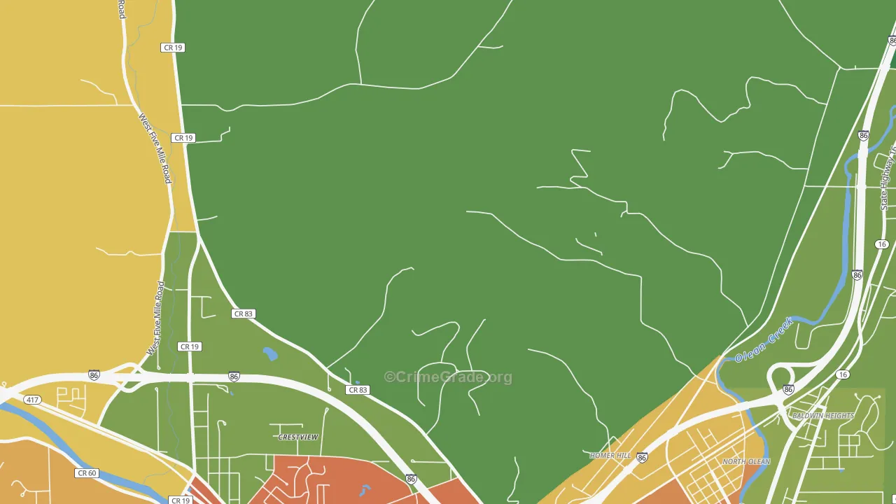 Homer Hill, NY Map of Assault Rates