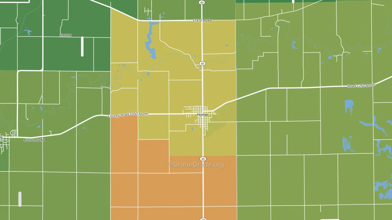 Homer, IL Map of Assault Rates