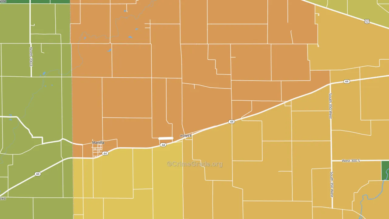 Homer, IN Map of Assault Rates