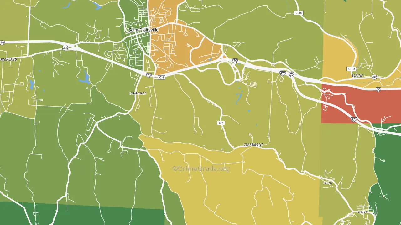 Homeside, OH Map of Assault Rates