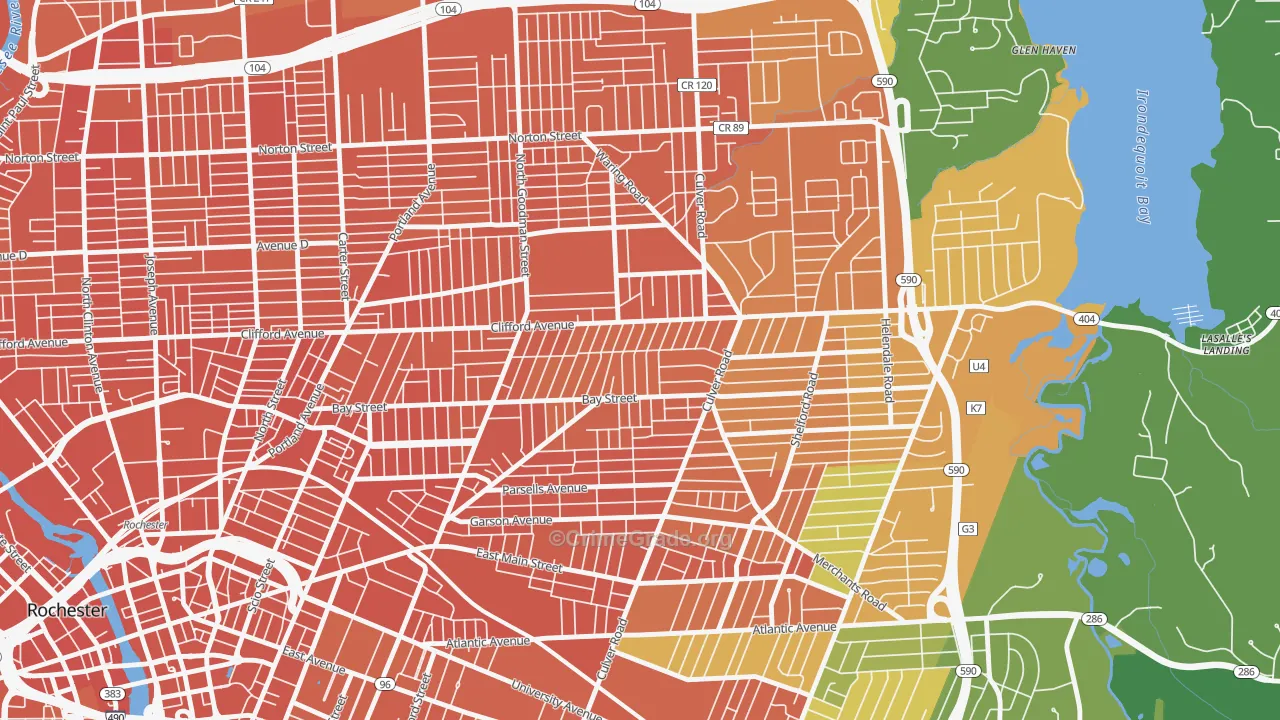 Homestead Heights, Rochester, NY Map of Assault Rates