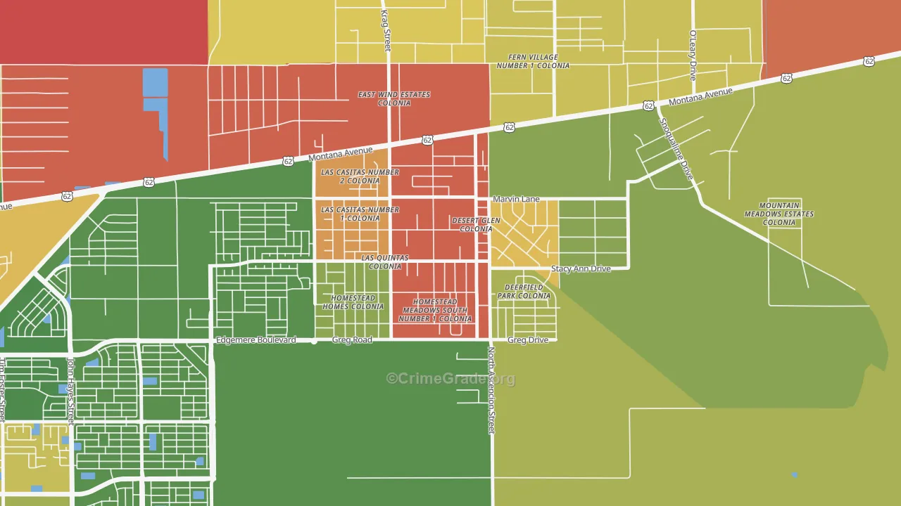 Homestead Meadows South, TX Map of Assault Rates