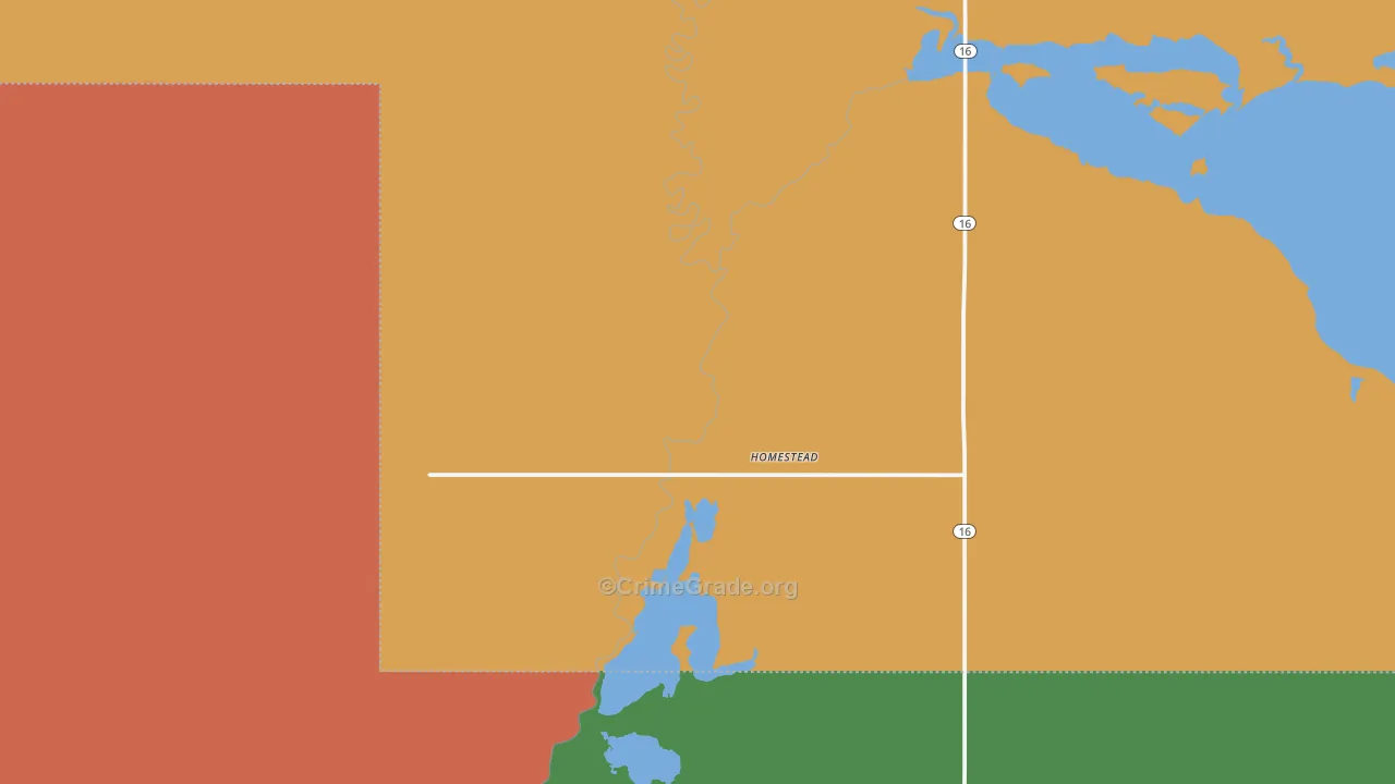 Homestead, MT Map of Assault Rates