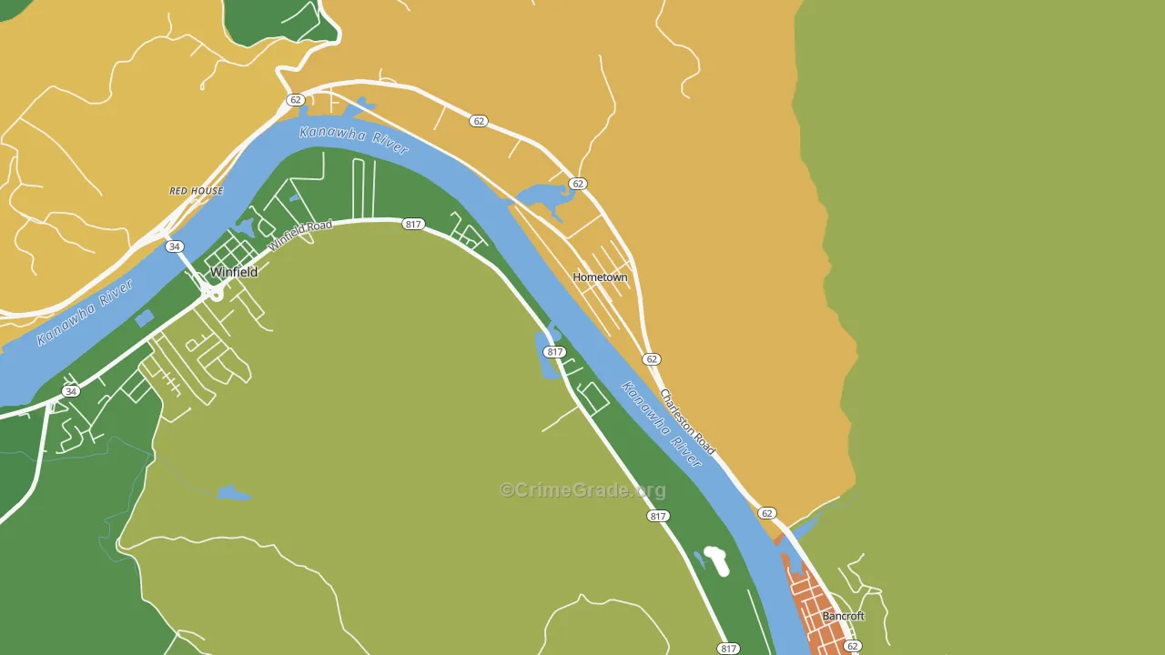 Hometown, WV Map of Assault Rates