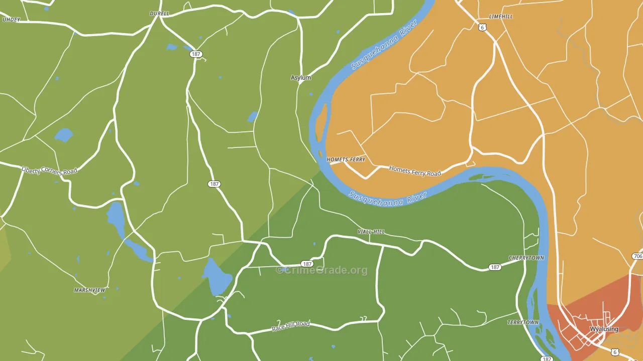 Homets Ferry, PA Map of Assault Rates