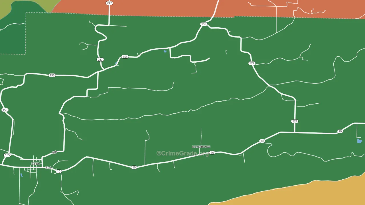 Homewood, AR Map of Assault Rates