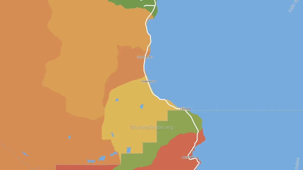 Homewood, CA Map of Assault Rates
