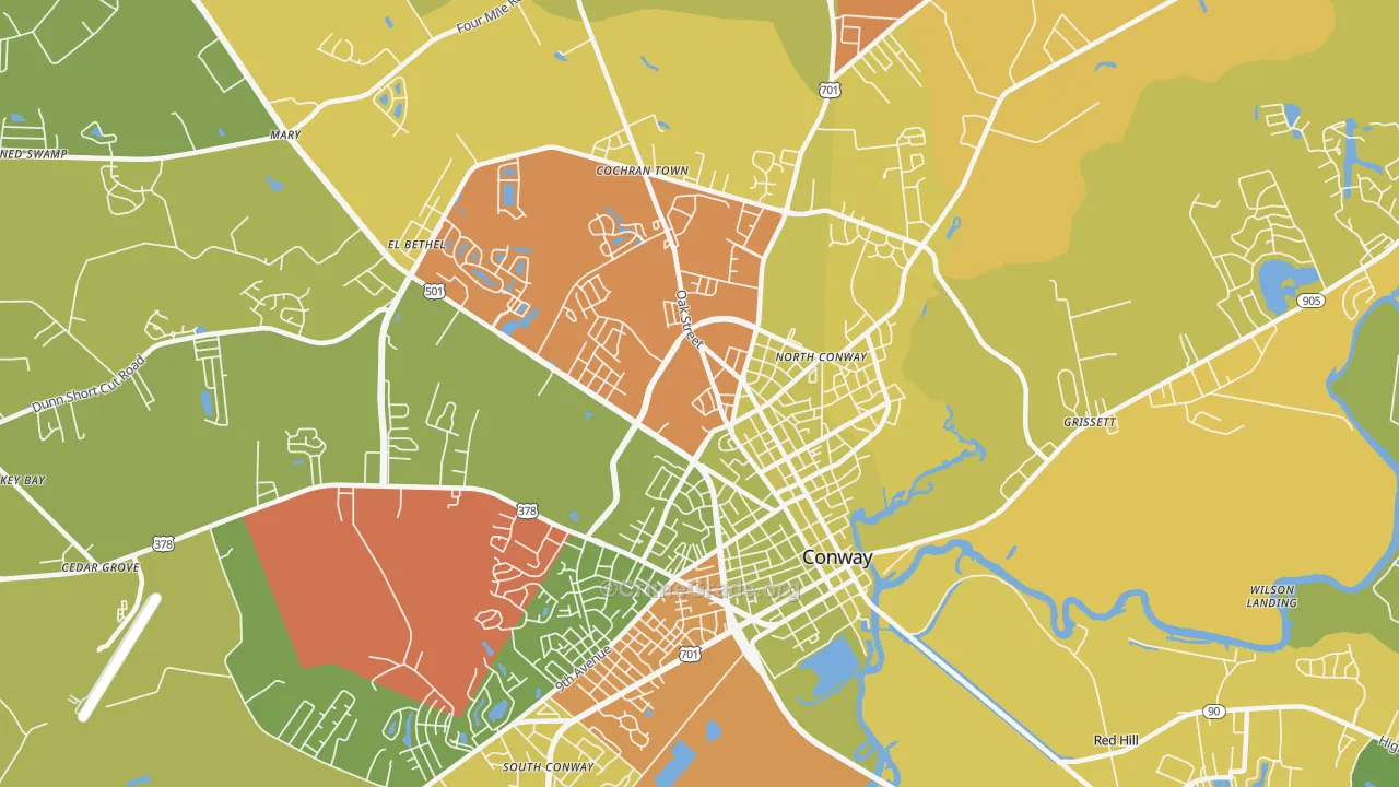 Homewood, SC Map of Assault Rates