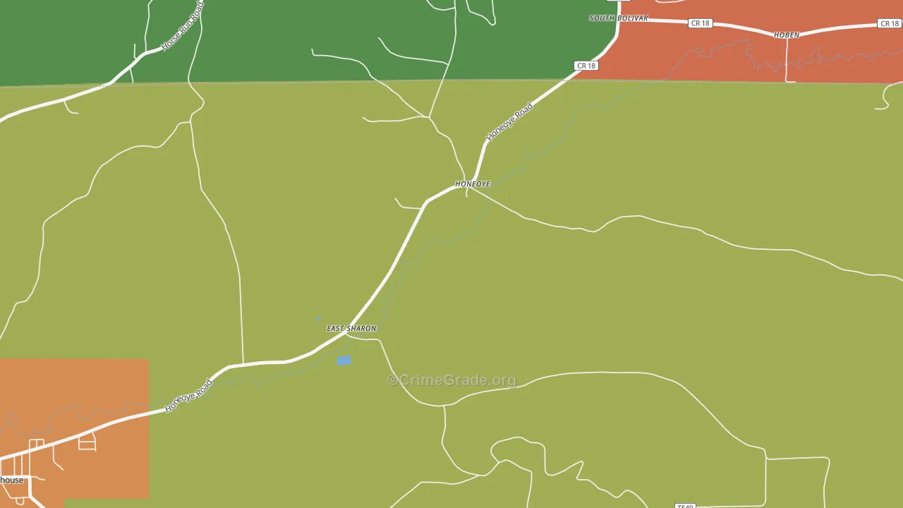 Honeoye, PA Map of Assault Rates