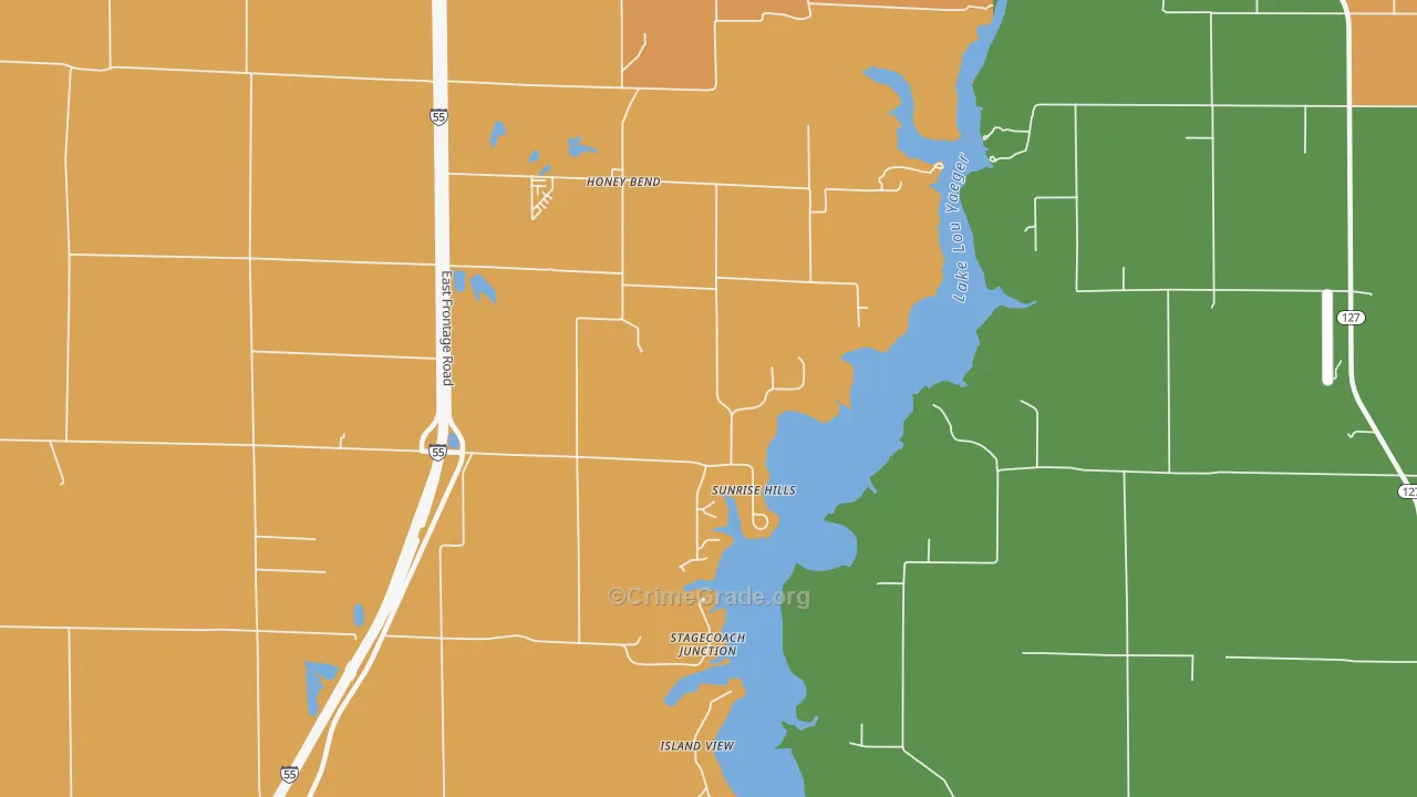 Honey Bend, IL Map of Assault Rates