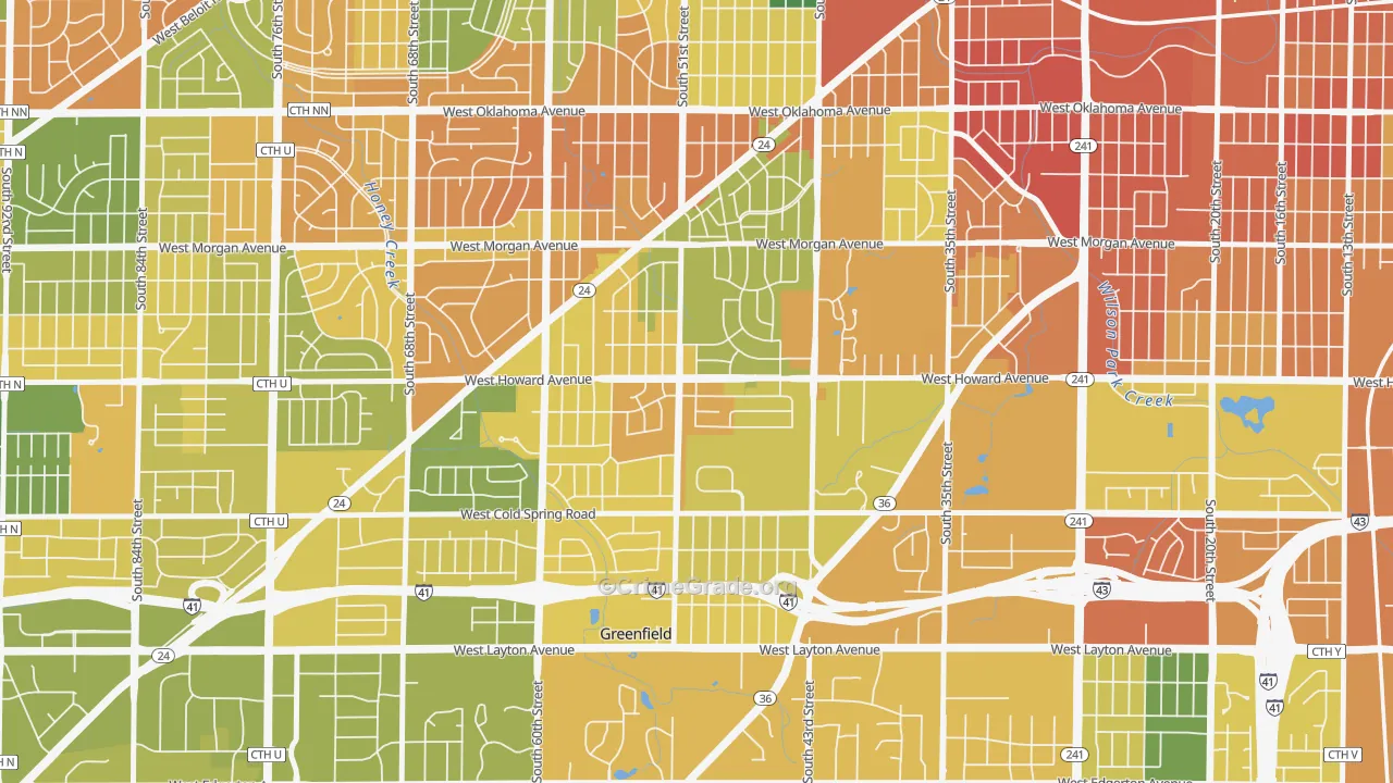 Honey Creek Manor, Milwaukee, WI Map of Assault Rates