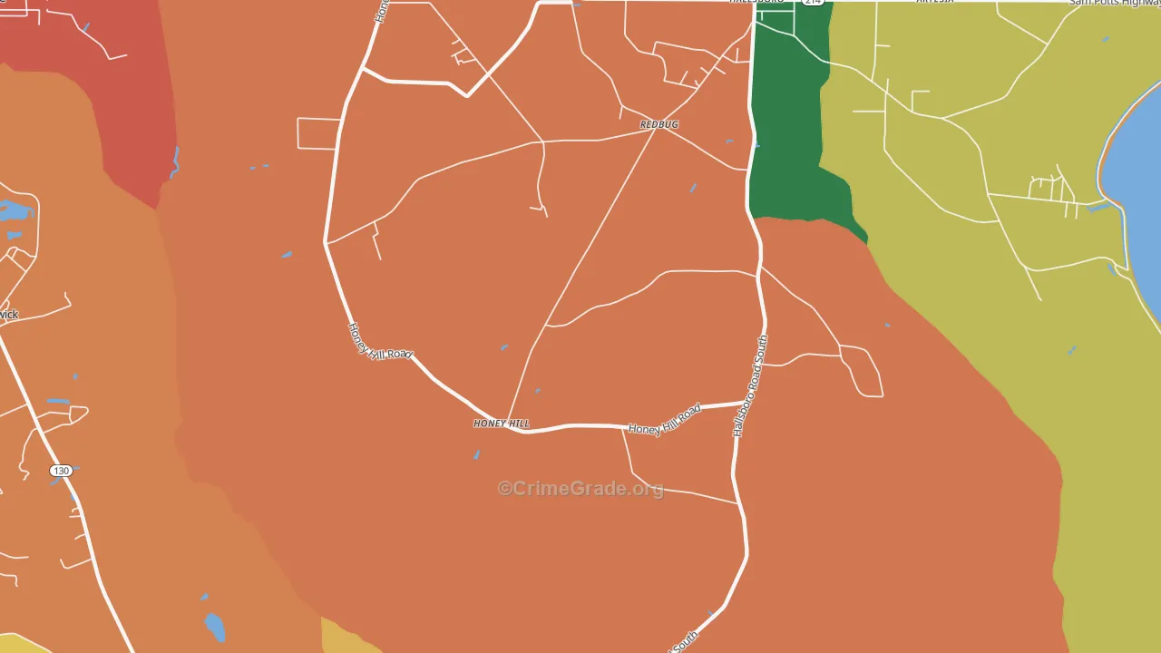 Honey Hill, NC Map of Assault Rates