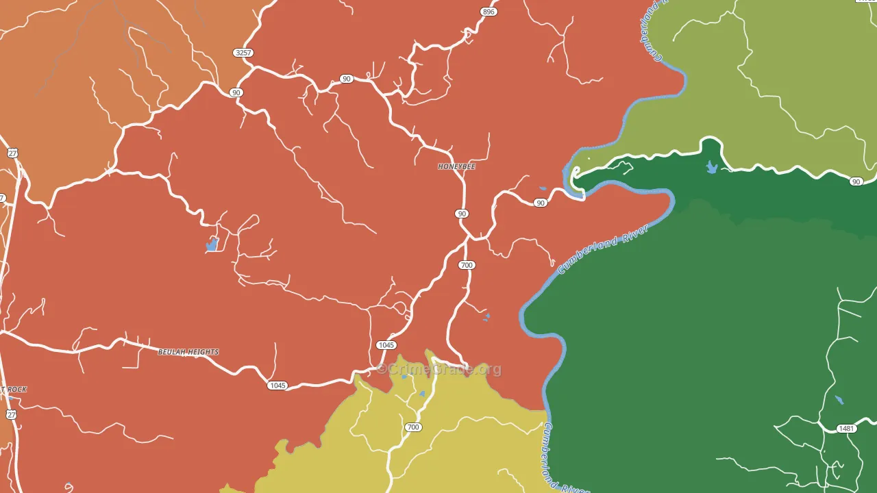 Honeybee, KY Map of Assault Rates