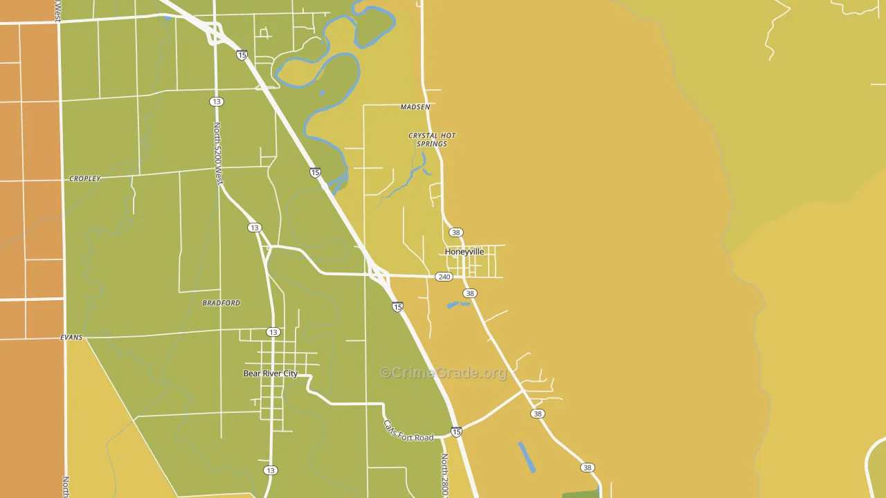 Honeyville, UT Map of Assault Rates