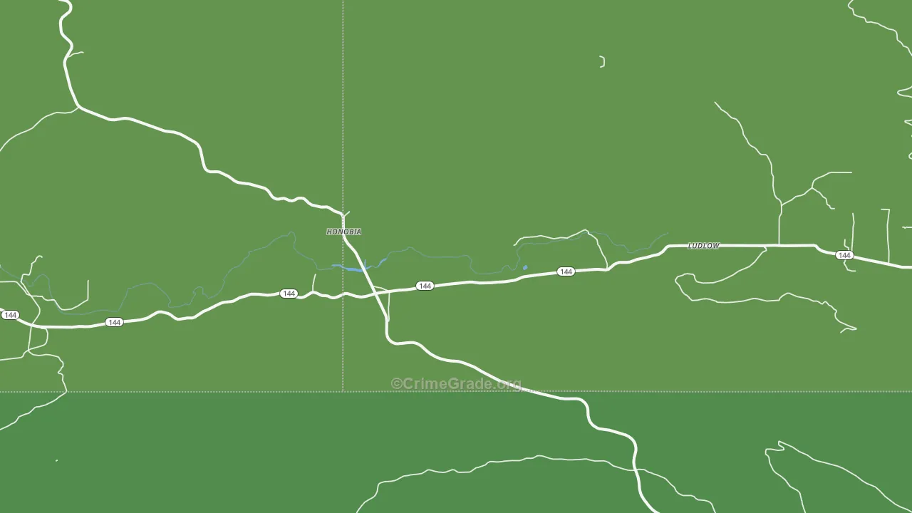 Honobia, OK Map of Assault Rates
