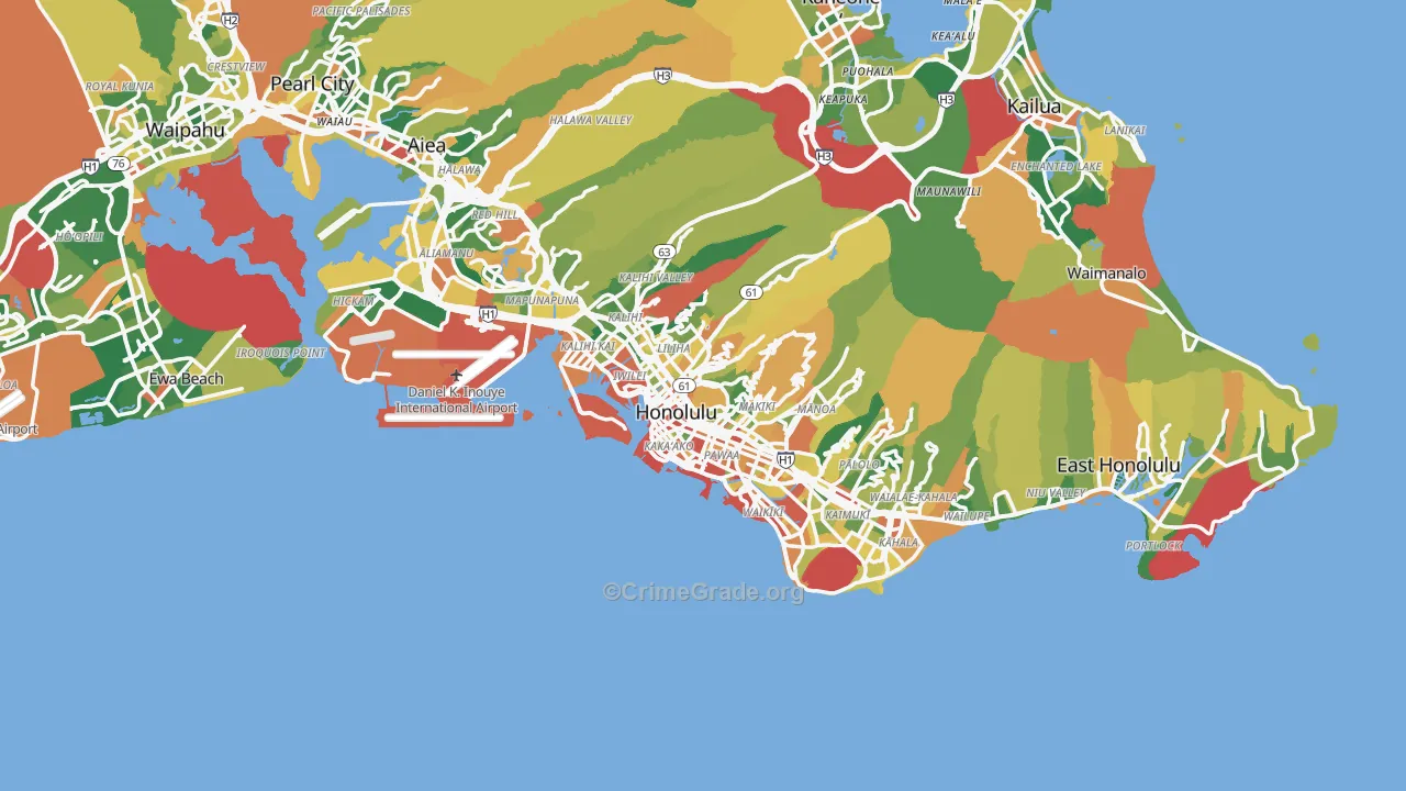 Honolulu, HI Map of Assault Rates
