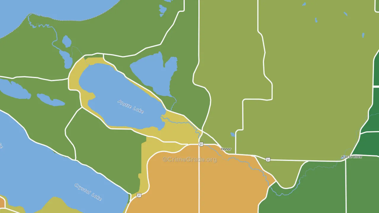 Honor, MI Map of Assault Rates