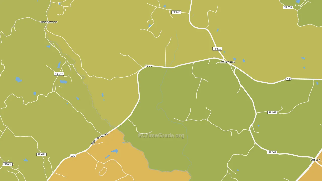 Hood, VA Map of Assault Rates