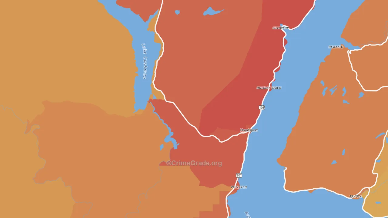 Hoodsport, WA Map of Assault Rates