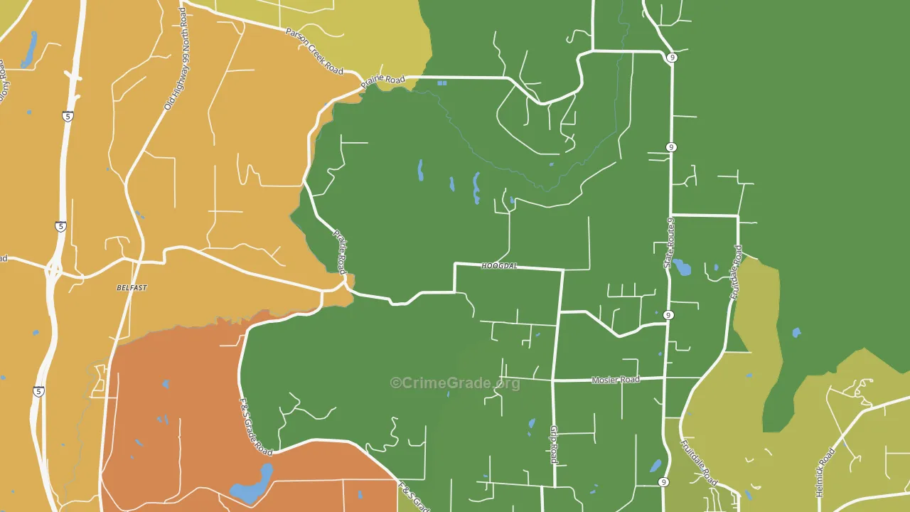 Hoogdal, WA Map of Assault Rates