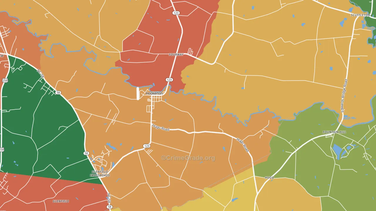 Hookerton, NC Map of Assault Rates