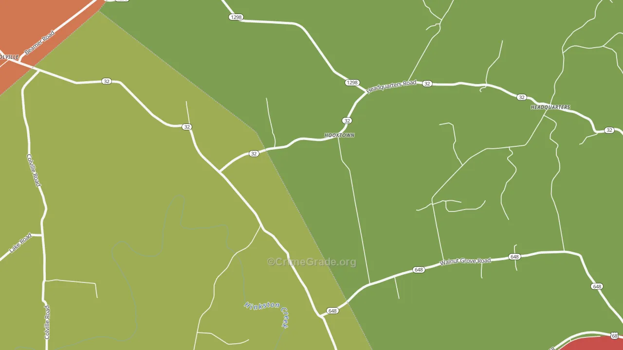 Hooktown, KY Map of Assault Rates