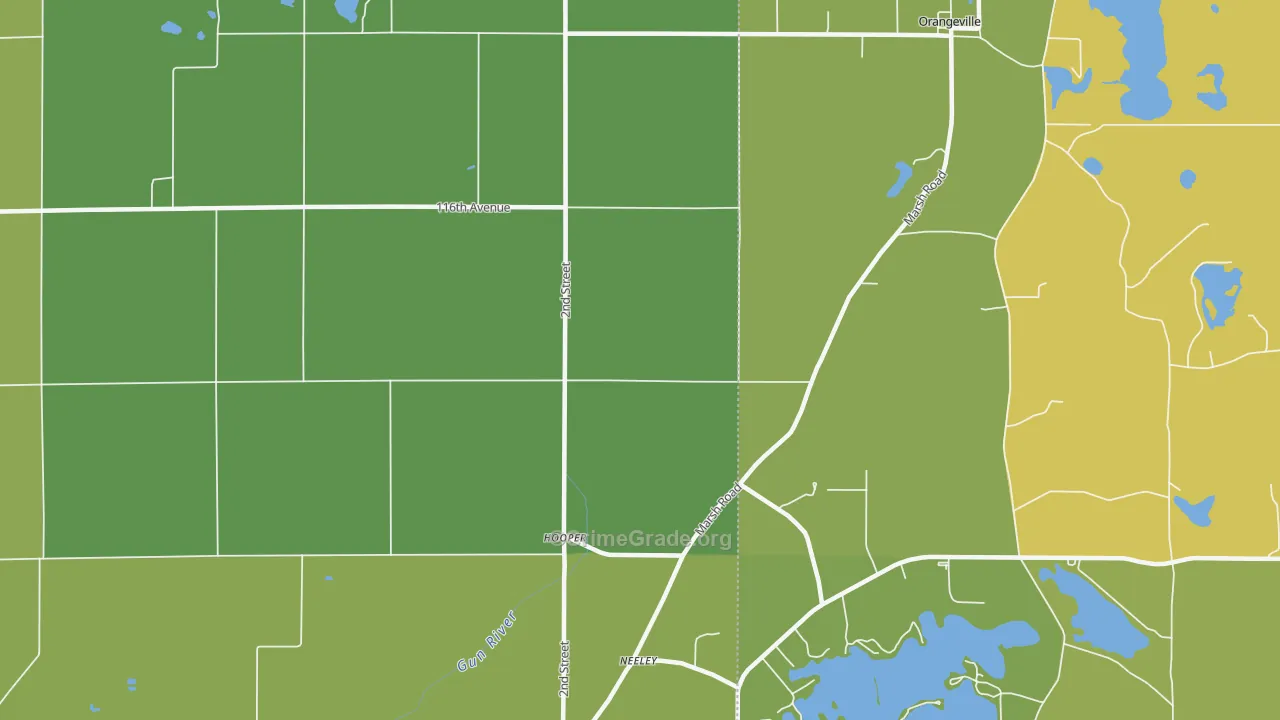 Hooper, MI Map of Assault Rates