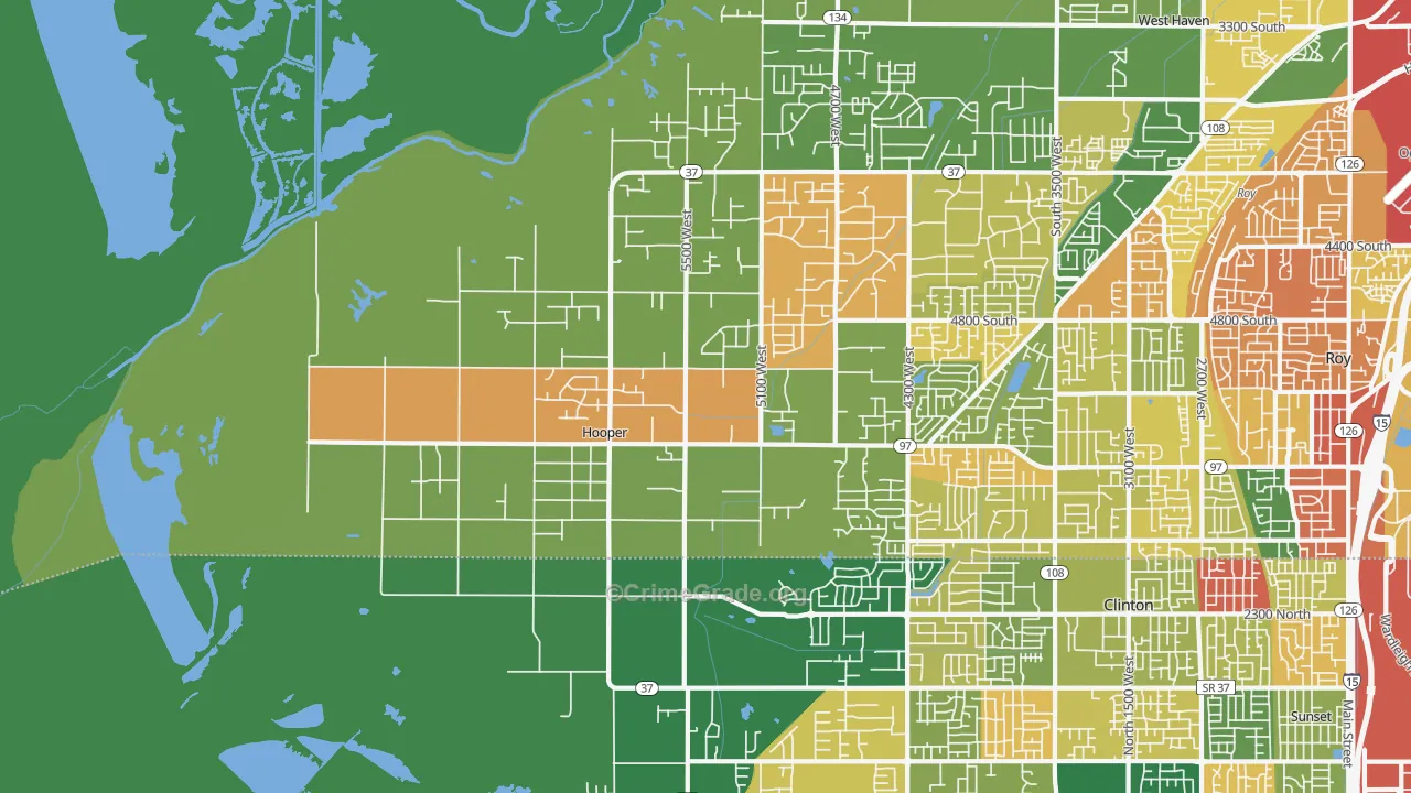 Hooper, UT Map of Assault Rates