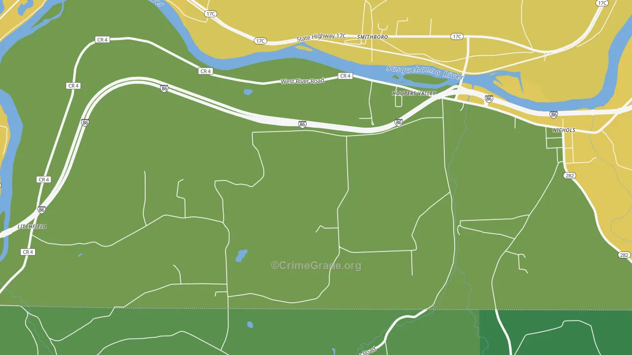 Hoopers Valley, NY Map of Assault Rates