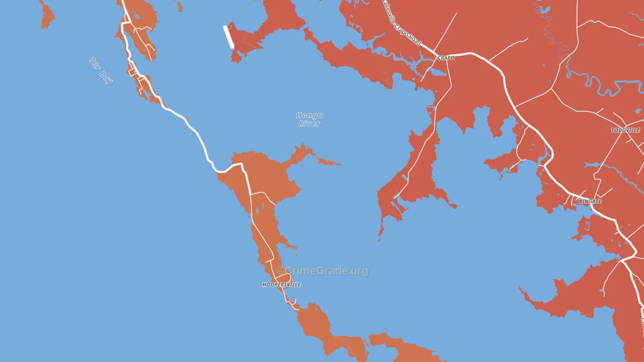 Hoopersville, MD Map of Assault Rates