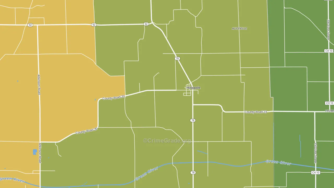 Hooppole, IL Map of Assault Rates